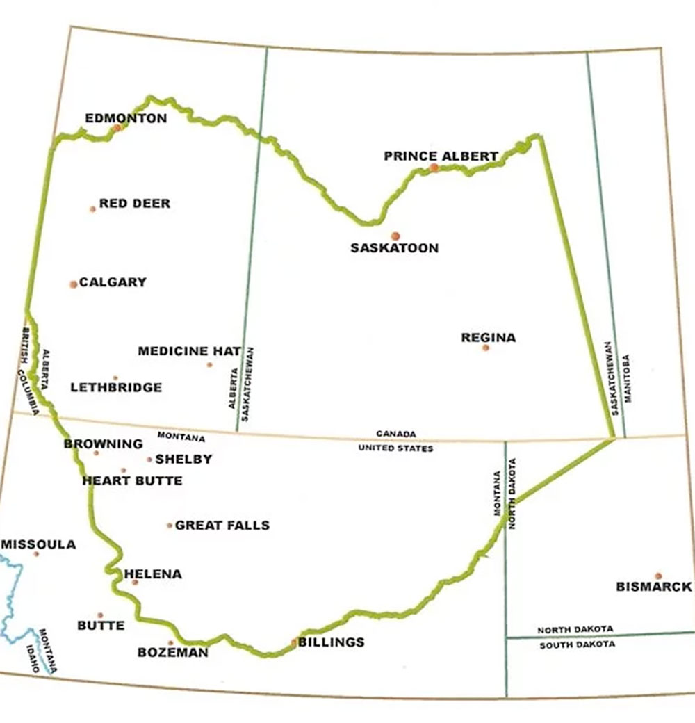 Blackfoot Traditional Territory Map
